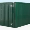 3M x 2.1M flat pack storage container in green galvanized steel