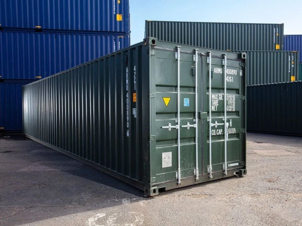 40-Ft-High-Cube-Shipping-Container-For-Sale 40 ft high cube shipping container for sale with extra height and steel cargo doors