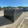 40FT luxury swimming container pool with black exterior and acrylic side panel