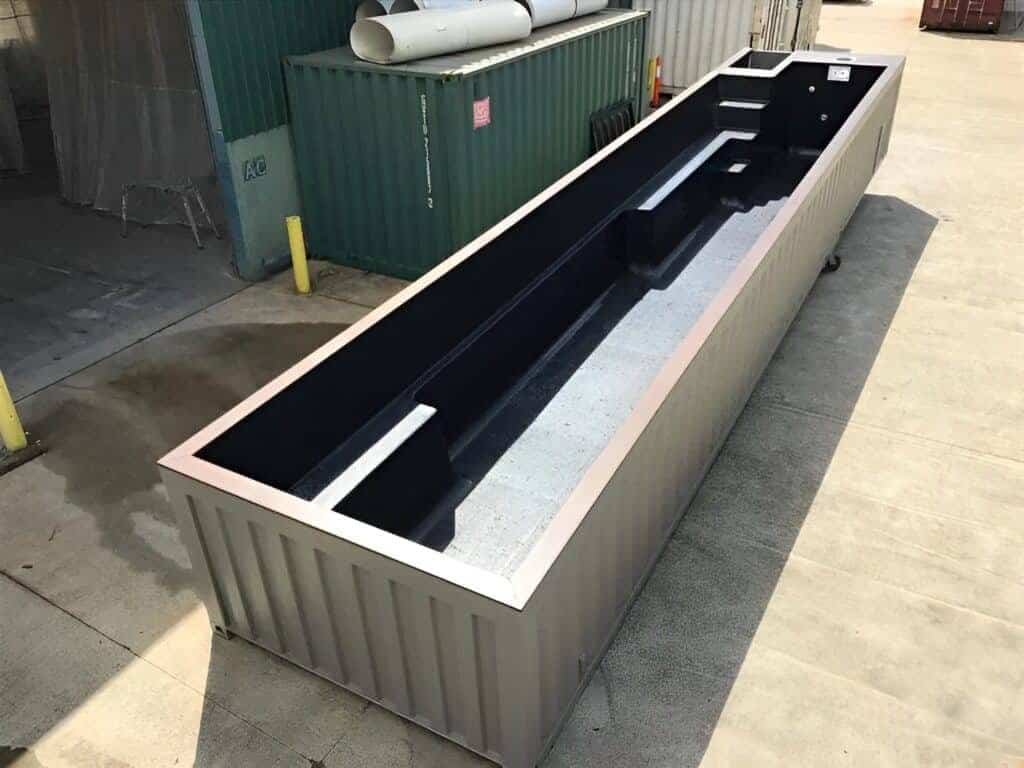 40FT Shipping Container Pool 40FT shipping container pool with modern steel exterior and luxury pool design