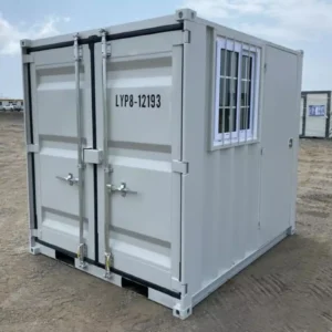 8ft steel shipping container with door and window