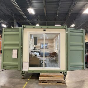 20FT Jack Hunting Container Cabin by Lease Lane Containers featuring an off-grid shipping container home with insulated interior